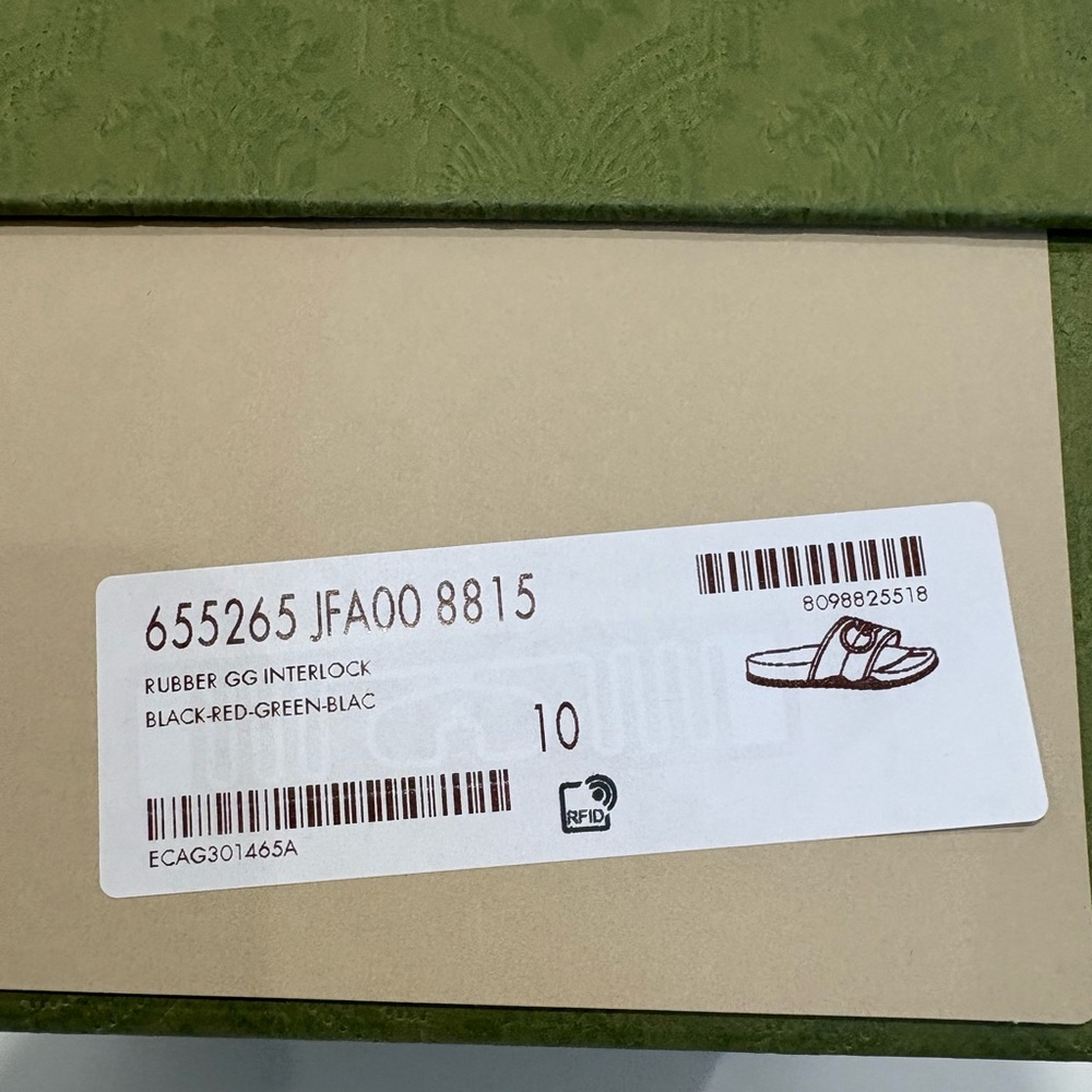 Gucci Black Slides with Red and Green Signature Stripe - Picture 12 of 16